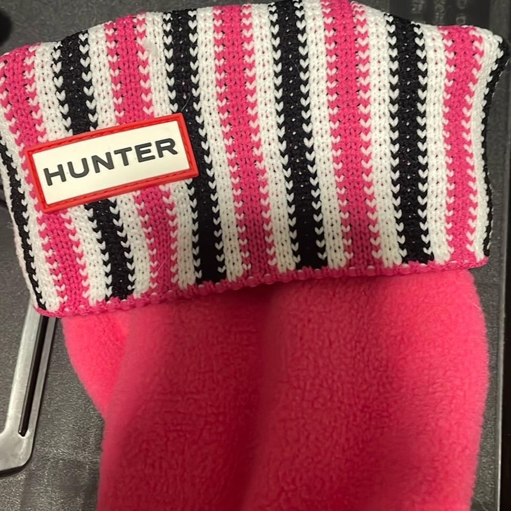 Hunter Boot liners boot cuffs  pink and black size Medium